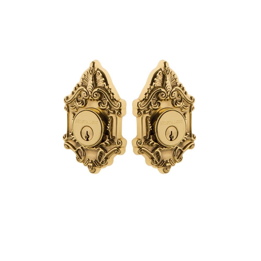 Nostalgic Warehouse Polished Brass Victorian Double Cylinder Deadbolt Lock