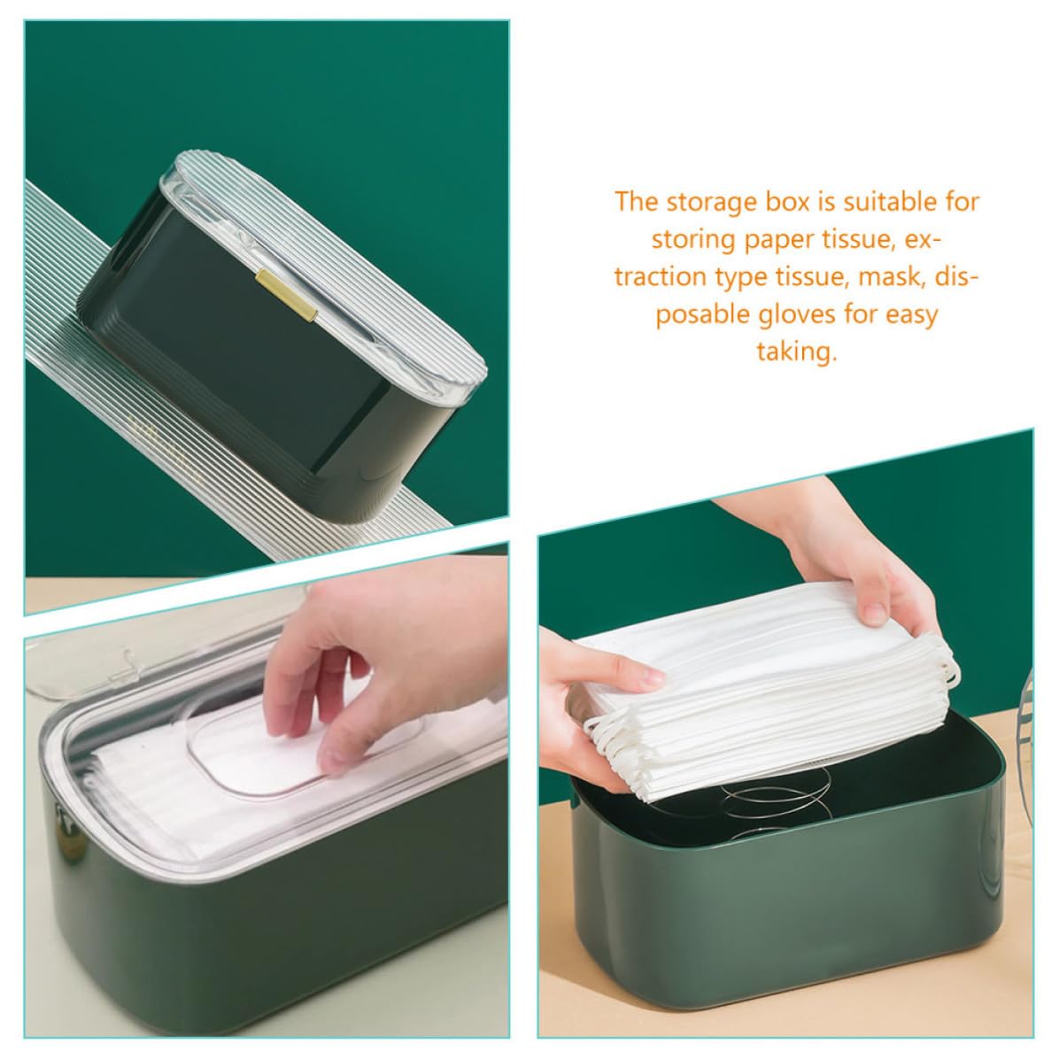 Contenitore per Tovaglioli Antipolvere Molla Integrata in Pet Abs