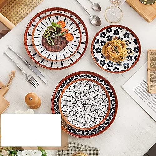 Image of Porcelain Bowls and Plates Dinnerware Set, Japanese Style Set of Bowls and Plate with Gift Box, Assorted Dinner Serving Set for Cereal, Soup, Pasta, Oatmeal, Salad, Rice (4 Bowl + 2 Plate)