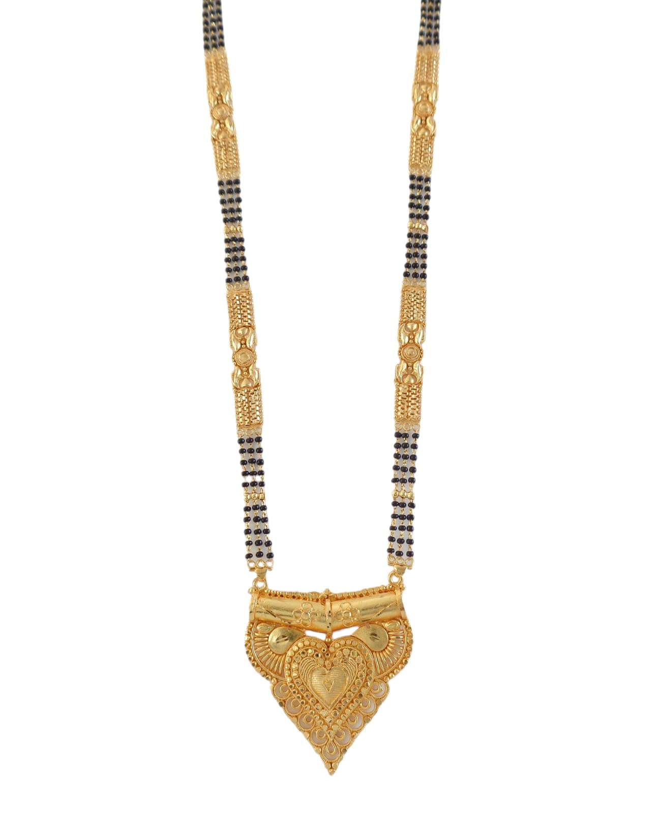 RAMDEV ART FASHION JEWELLERY Gold Maharashtrian Style Long Chain Black Beads Mangal Sutra Tali/Tanmaniya/Nallapusalu/Mangalsutra for Women (B0D1K222ZY) Amazon Price History, Amazon Price Tracker