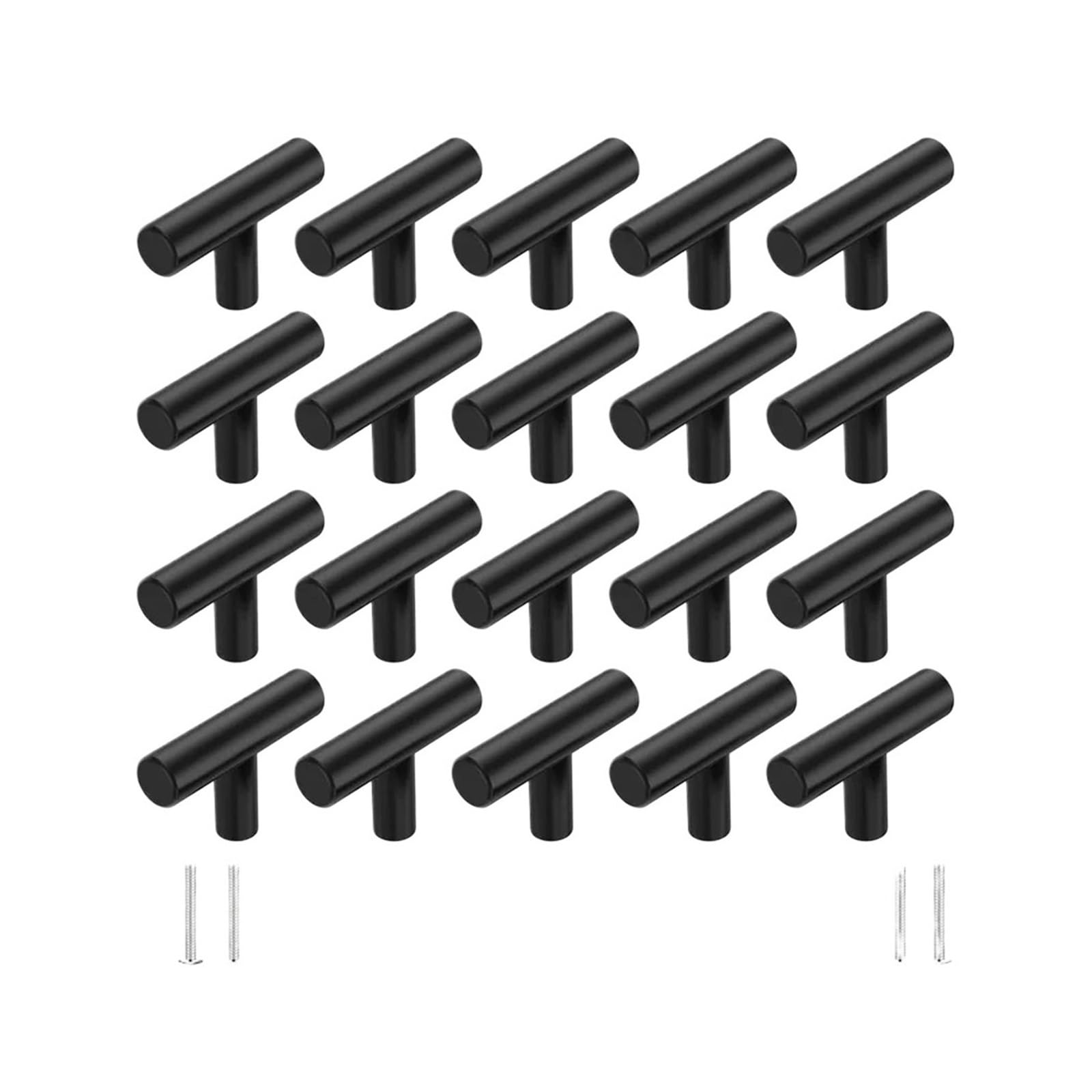 XFHtyCJ 10/20pcs T-Shaped Single Hole Cabinet Knobs(Black-20pcs)