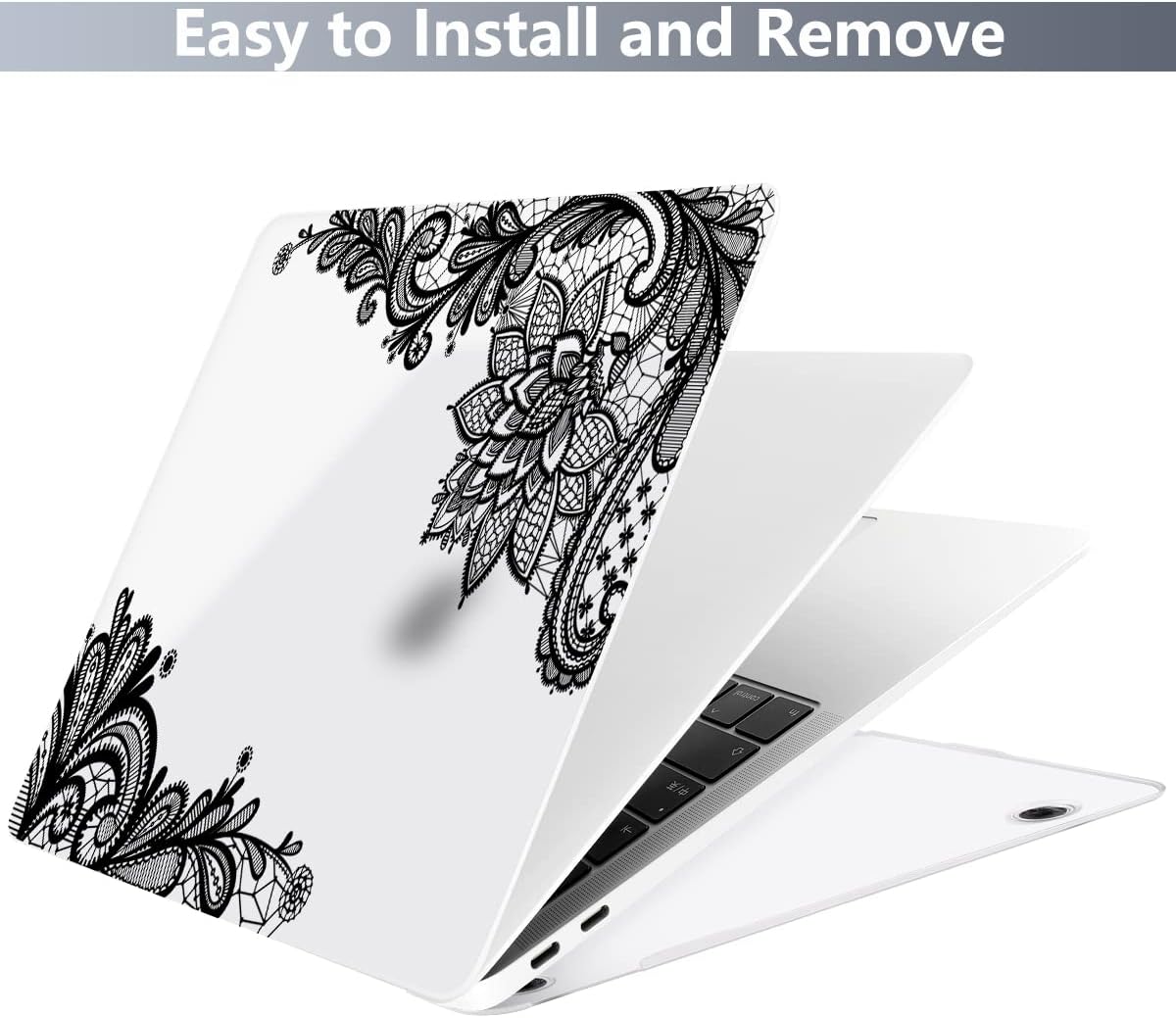 Batianda Designed Case for New MacBook Pro 13-inch M2 2022 Release Model A2338 Upgrade Hard Ultra Thin Protective Shell Anti-Dirty with Keyboard Cover & Screen Protector, Lovely Lace