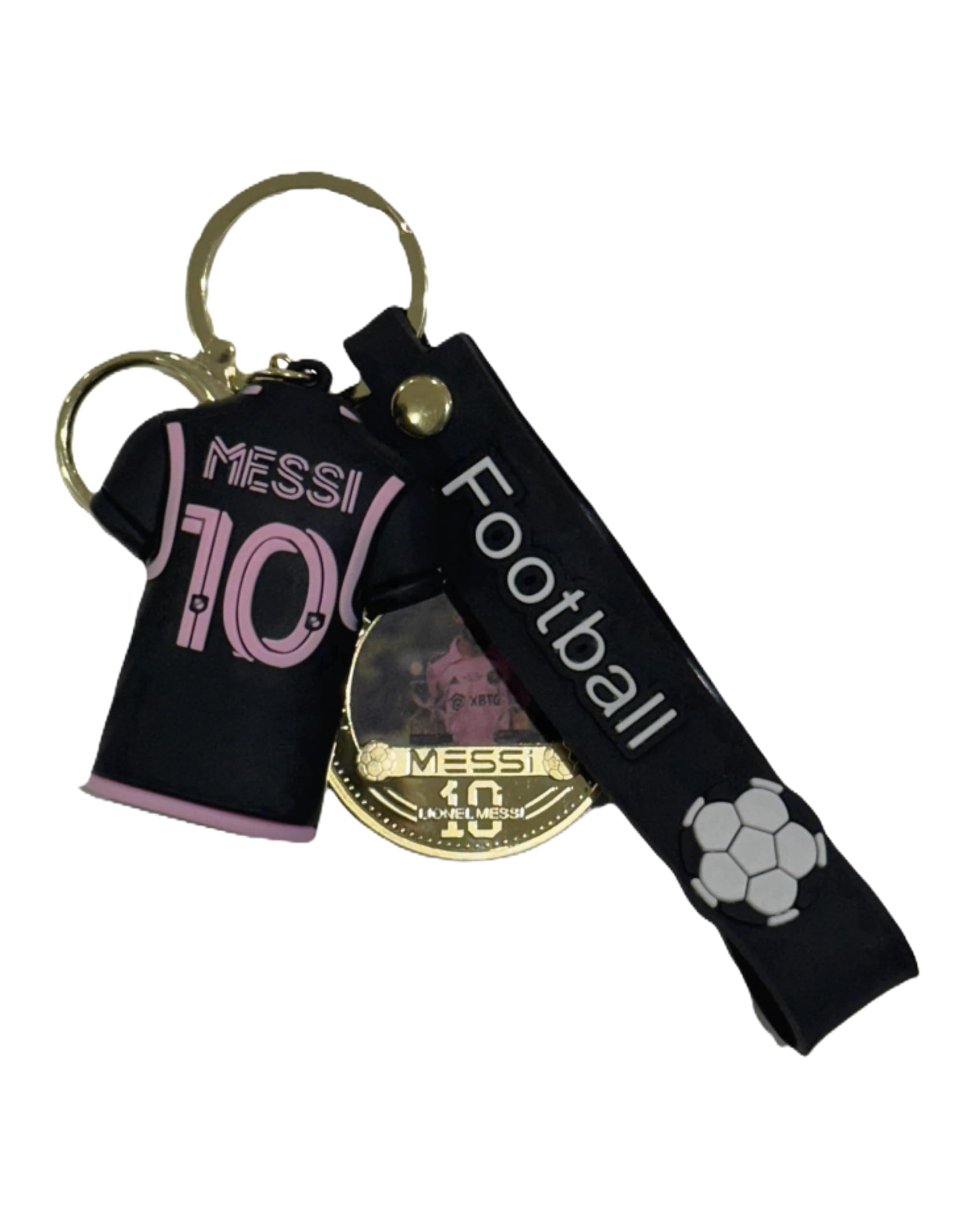 Cute International Miami Keychain Jersey No.10 MLS 2023 and 1 Art Coin of Argentinian Soccer Player. Miami Soccer 2nd Jersey.