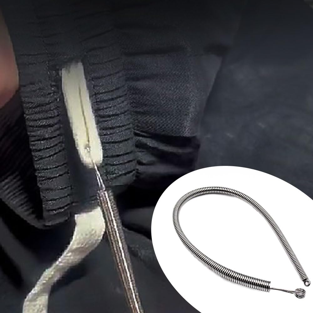 Spring Drawstring Needle Threader Set - 4 PCS Metal Rope Threader Clips For Hoodies, Pants Replacement