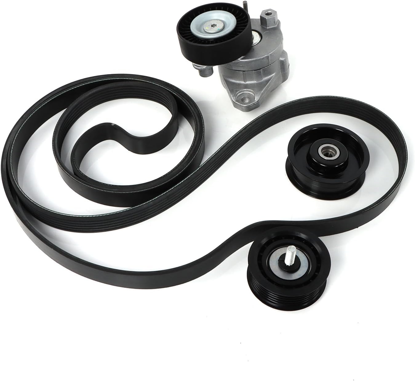 1set Gates Belt Tensioner Pulley Kit Replacement for Mercedes C300 C350 E350 E550 A2722000270 Idler Pulley and Belt Tensioner Kit