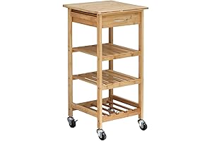 Oceanstar Design Group Bamboo Origami Kitchen Cart