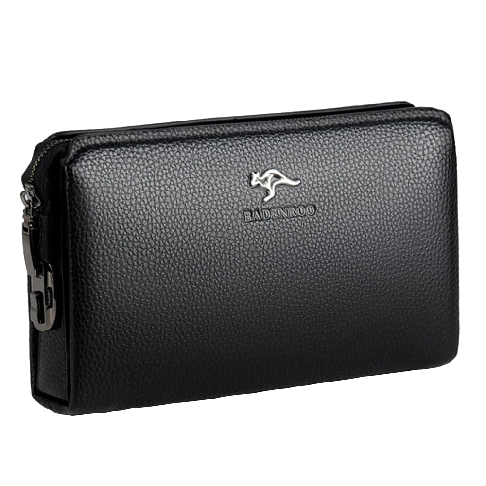 Pochette Portafoglio Lungo PU Pelle Uomo Borsa Da Polso Con Blocco Codice