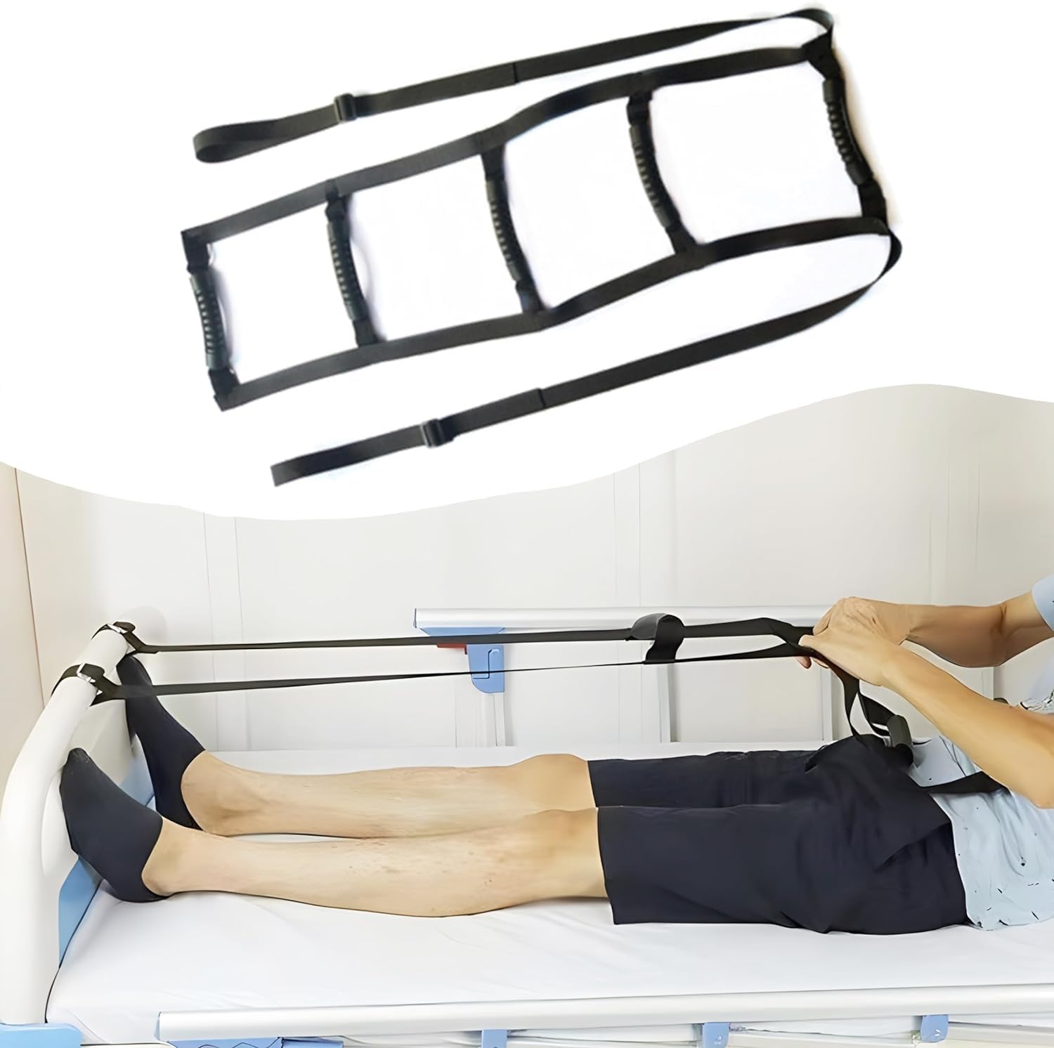 Dispositivo de asistencia para subir escaleras, levantarse y sentarse, escalera de cuerda para la cama, elevador para sentarse, ayuda para la movilidad y la vida diaria para adultos mayores, persona