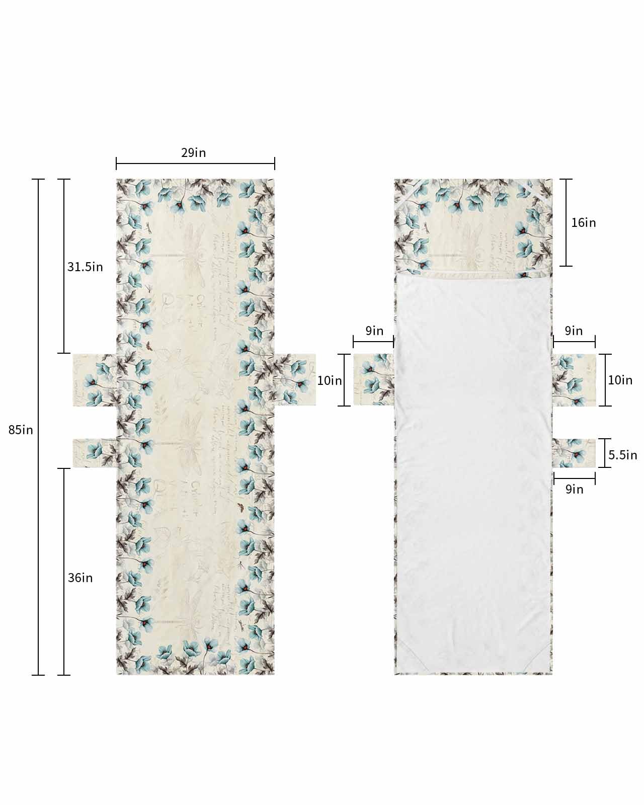 Abstract Aqua Tulip Beach Pool Patio Lounge Chaise Chair Cover Towel With Pockets,Absorbent&Quick Dry Microfiber Towel Cover Bag Summer Travel Accessories for Sunbathing Flowers Butterfly Rural Themed