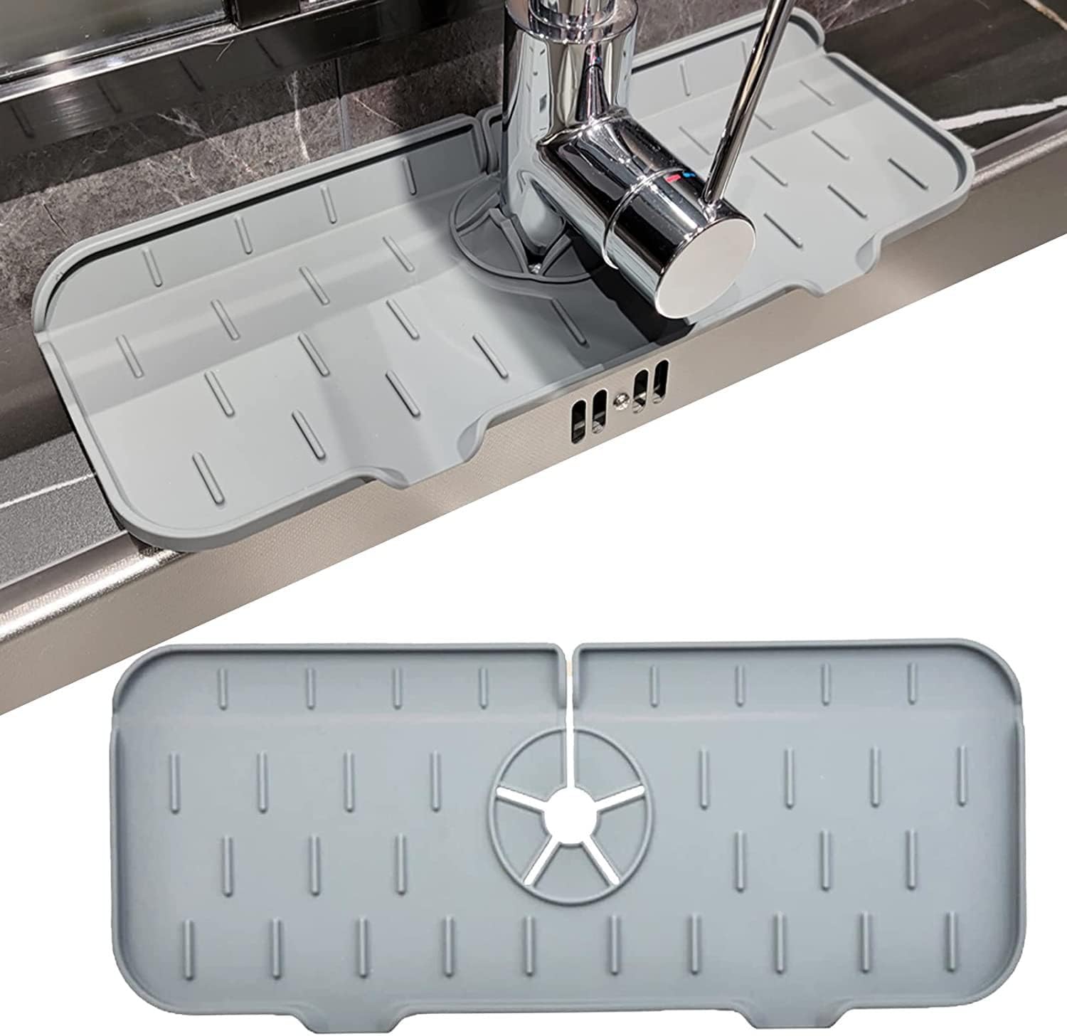 Silicone Faucet Absorbent Mat, Protector for Kitchen and Bathroom Sink