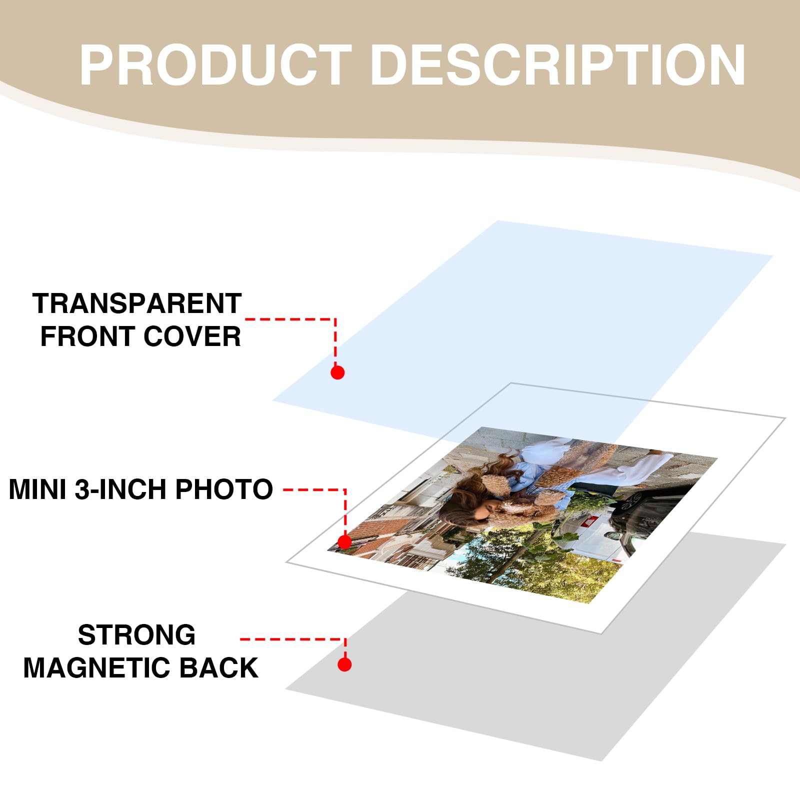 Magtech Lot De 25 Cadres Photo Magnétiques De Poche, Blanc, Pour Photos De 6,3 X 8,9 Cm, Fabriqué Aux États-Unis (12325