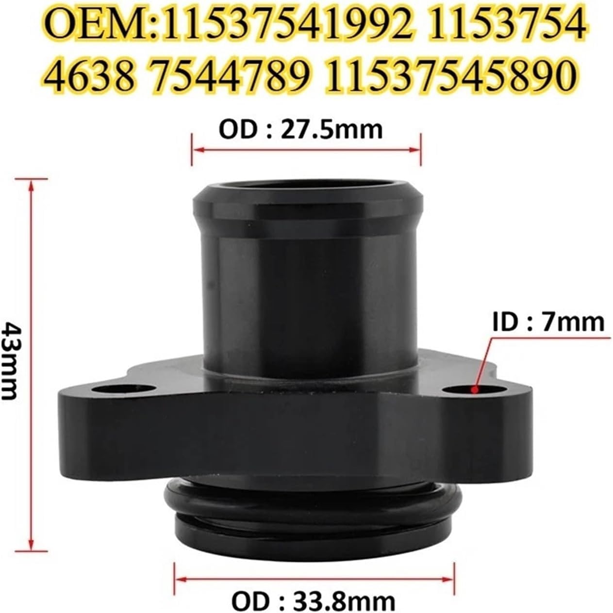 Compatible With BMW 335i Water Hose Plug Pipe Connector Accessories Aluminum Or Plastic OEM：11537541992 11537544638 7544789 11537545890(Aluminum style)