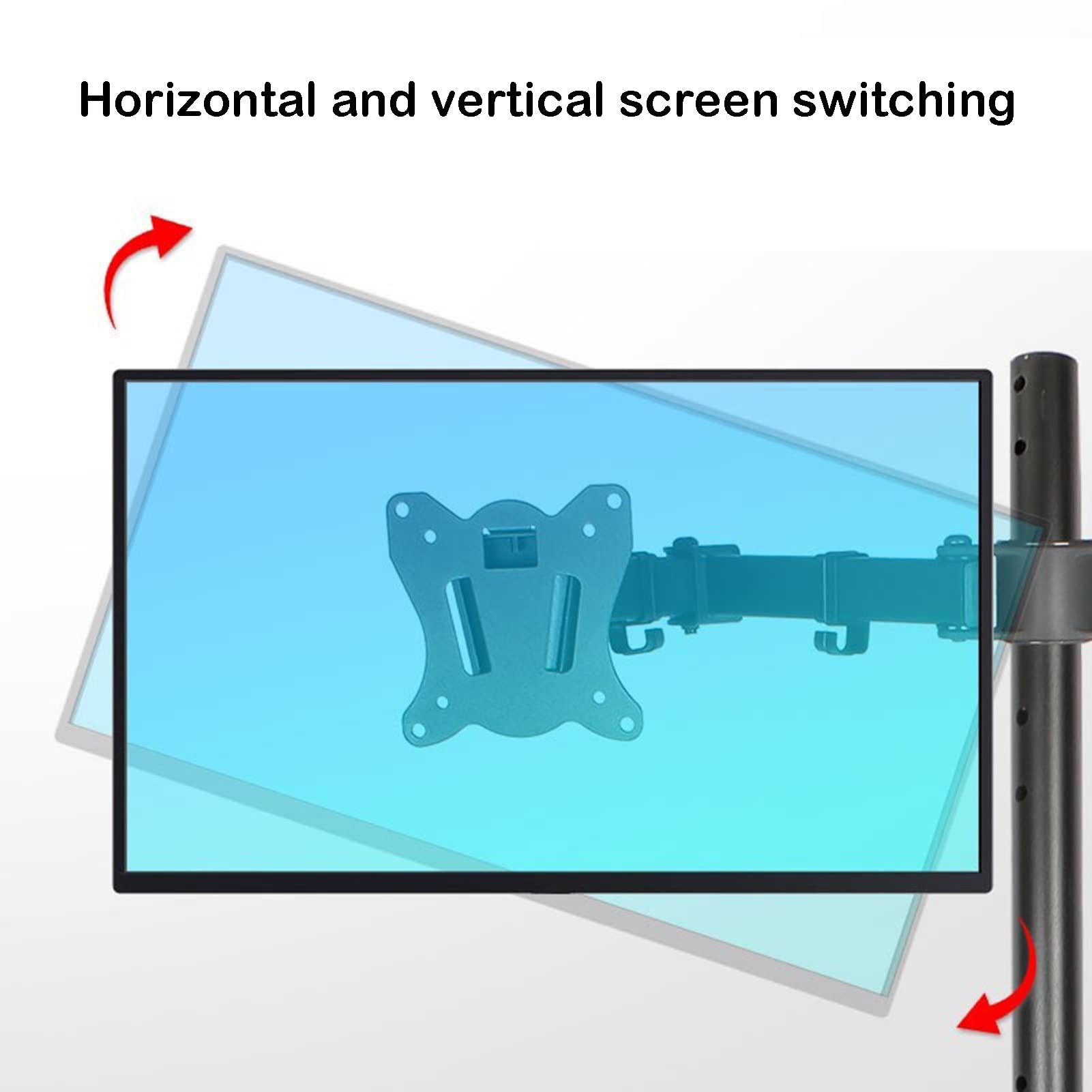 HYJYGM Montare a Triplo Monitor per Pavimenti per televisori da 14-27 Pollici, Bracci Completamente Regolabili per impieghi Pesanti con Massimo 100x100mm, Contiene 3 schermi