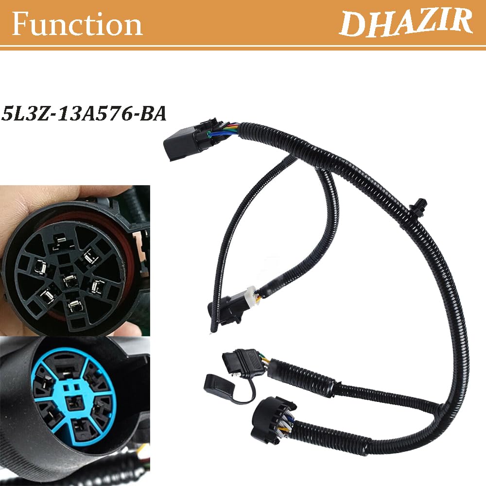 5L3Z13A576BA Trailer Tow Hitch Wiring Harness 7 Pin Fit for 2005-2008 Ford F-150, Fit for 2006-2008 Lincoln Mark LT Replace 5L3Z-13A576-BA