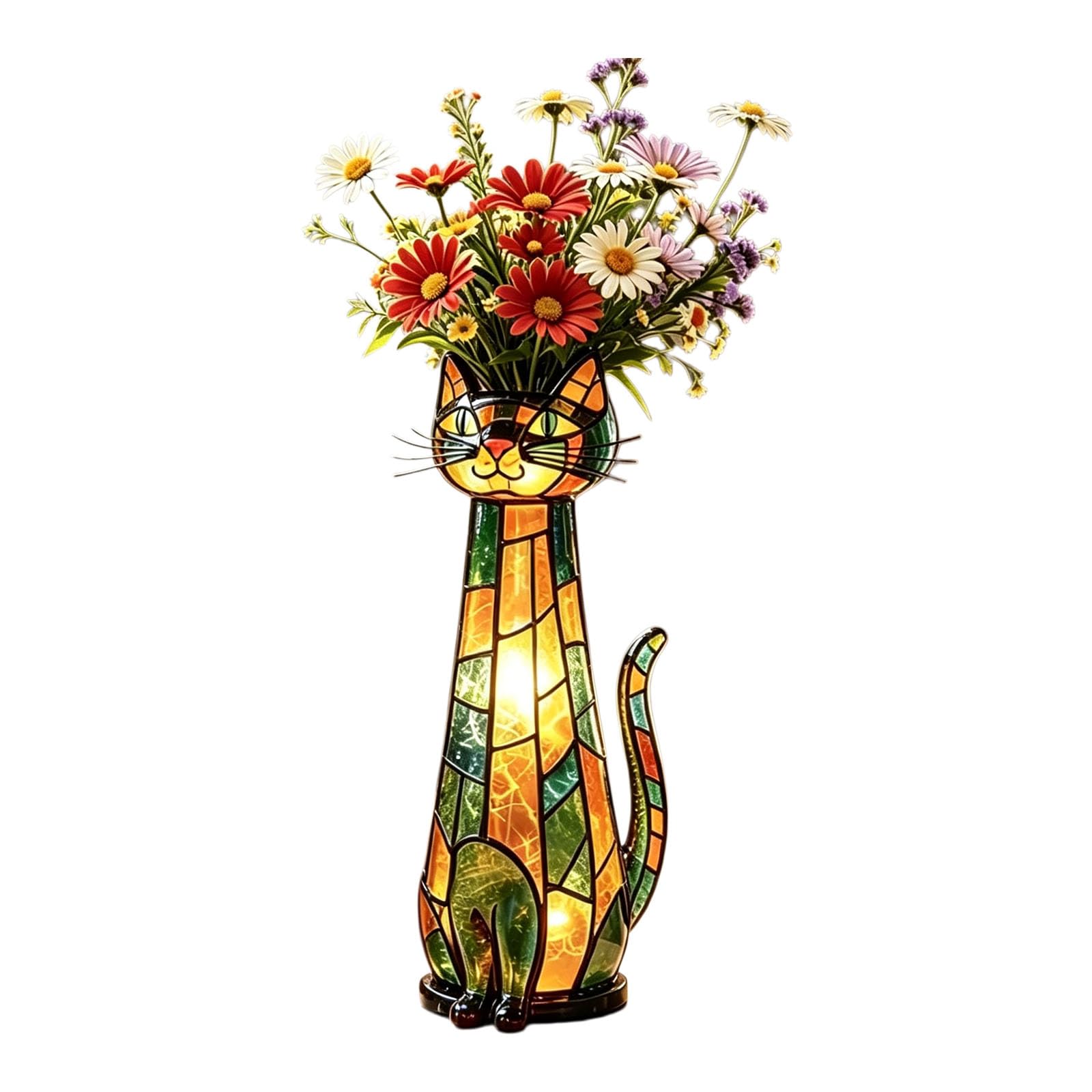 Oxxggkao Wacky Cats Vases Funny Flower Vases, Decorative Vase Resin Kitten Sculpture Ornament for Home Decors Housewarmings Gift Cats Planter for Small Flower