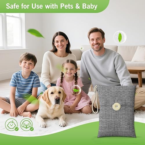 Miniatura 3 de Bolsas de carbón con absorción de olores, carbón de bambú activado, bolsa purificadora de aire para el hogar, eliminador de olores, ambientador de