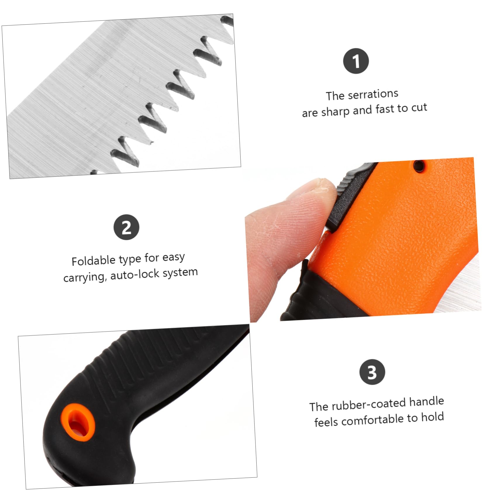 BESPORTBLE Compact Pruning Saws for Camping Landscaping Folded Pulling Saws 3-sided Grinding Blades