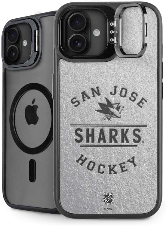 Skinit Kickstand Phone Case Compatible with iPhone 16 - Officially Licensed NHL San Jose Sharks Jersey Design