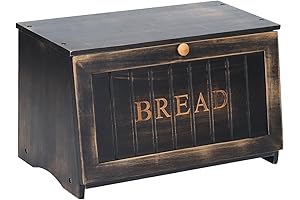 HOMEKOKO Extra-Large Wood Bread Box for Kitchen Counter