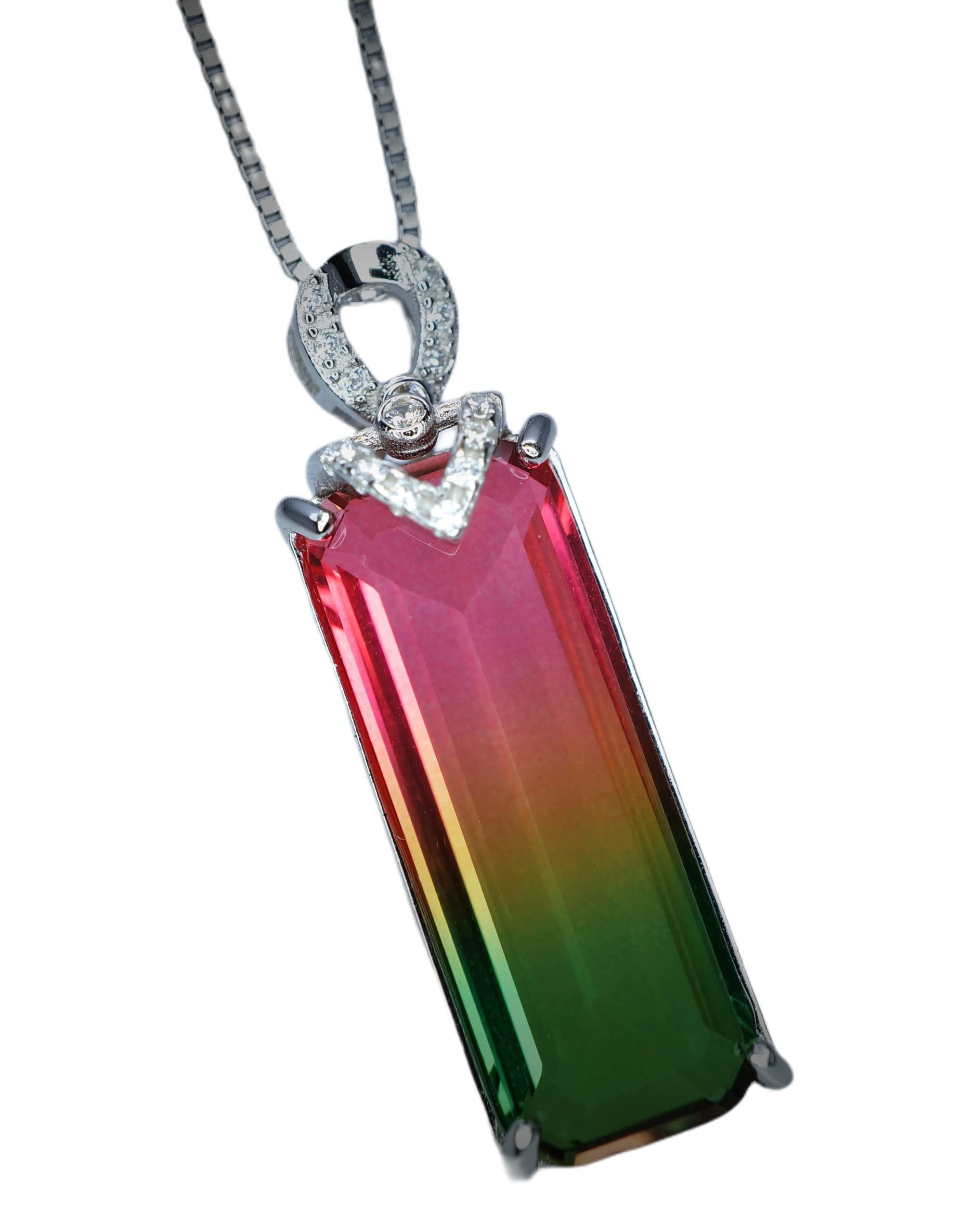 Rectangle Tourmaline As Necklace Watermelon Tourmaline Rectangle