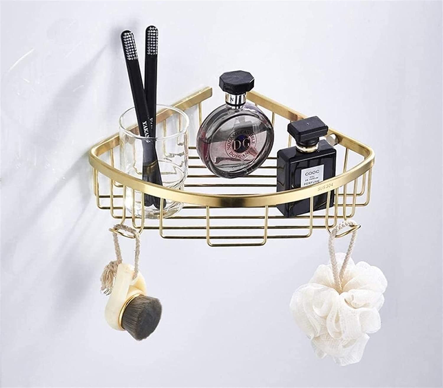 Estante Esquinero para Baño, Organizador De Ducha, Estantes Esquineros para Ducha De Baño - Acero Inoxidable Y Dorado