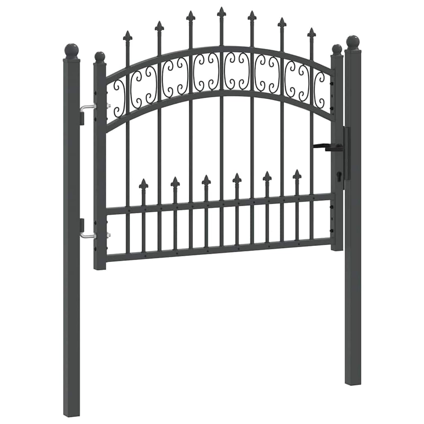 Cancello con Punta a Lancia KAMPEN 103 x 75 cm Acciaio Grigio