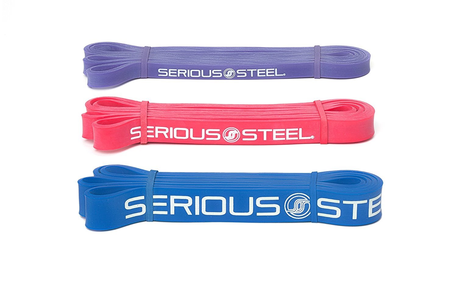 Grave acero 41 "asistido pull-up banda | elásticas de resistencia para Crossfit, estiramiento, levantamiento de potencia, gimnasia y entrenamiento de resistencia (juegos) de banda única pull-up y banda Starter Guía electrónica incluido, púrpura, azul, roj
