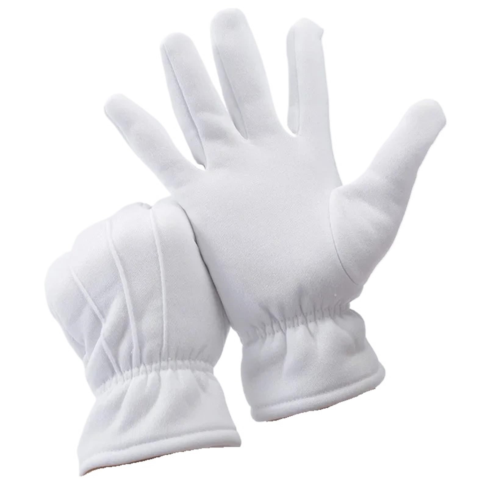 Gants blancs d'hiver chauds for hommes, 2 paires, uniforme de smoking, garde d'honneur, Costume Cosplay, gants majordome travail d'inspection pour Congélateur, Entrepôt