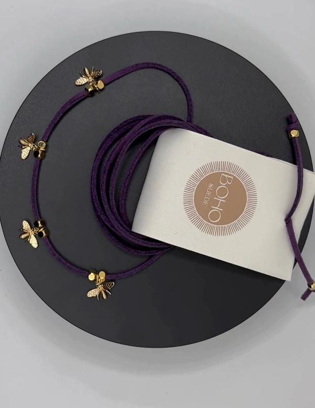 Boho Collana Girocollo A Strati In Pelle Scamosciata Marrone - Lunghezza Regolabile, Gioielli Punk Per Donna - 4