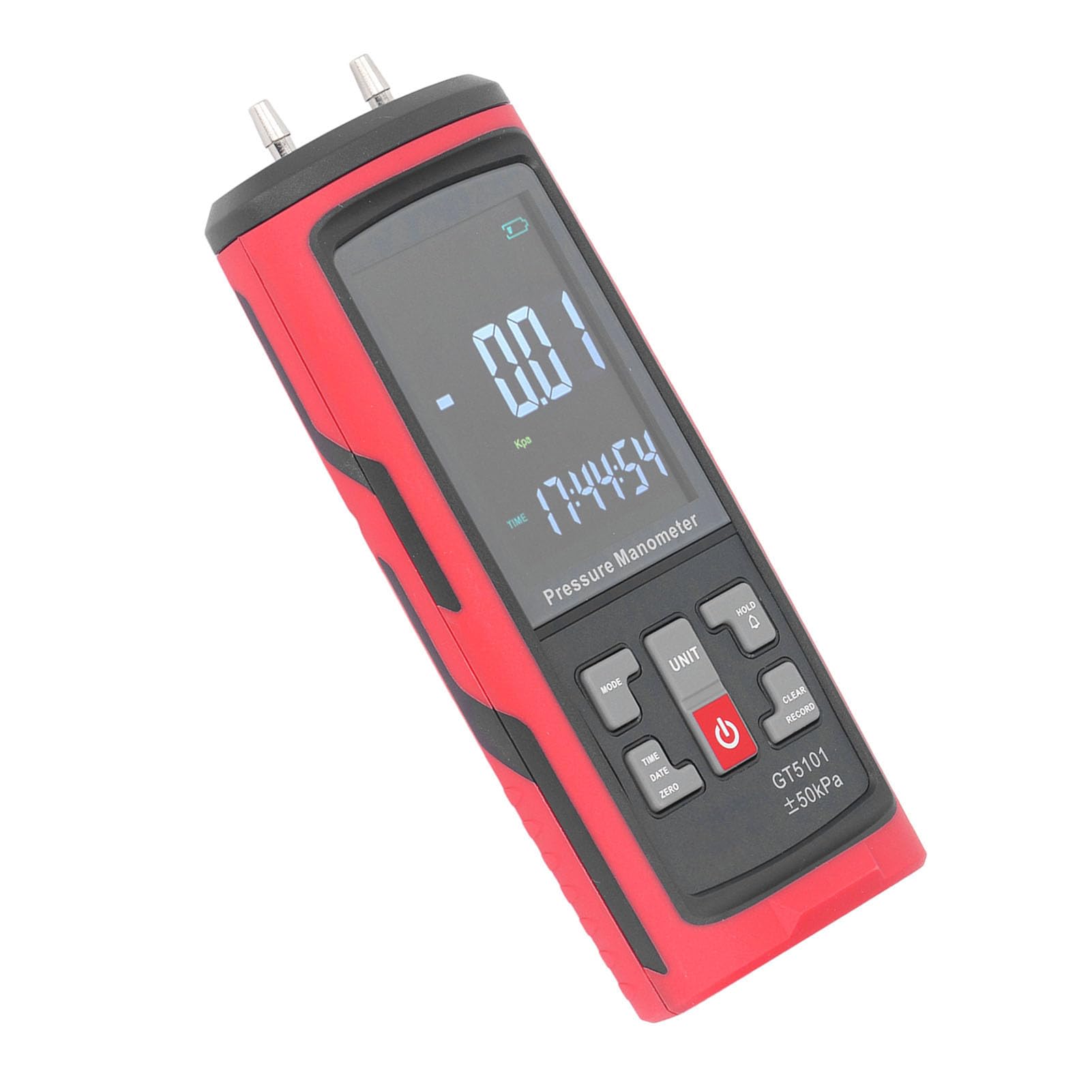 Ejoyous Manómetro Digital ABS Manómetro Diferencial ±50 KPa con Retroiluminación LCD Retención de Datos Máxima Mínima para Técnicos de HVAC Laboratorio de Calderas Pruebas de la Industria Química