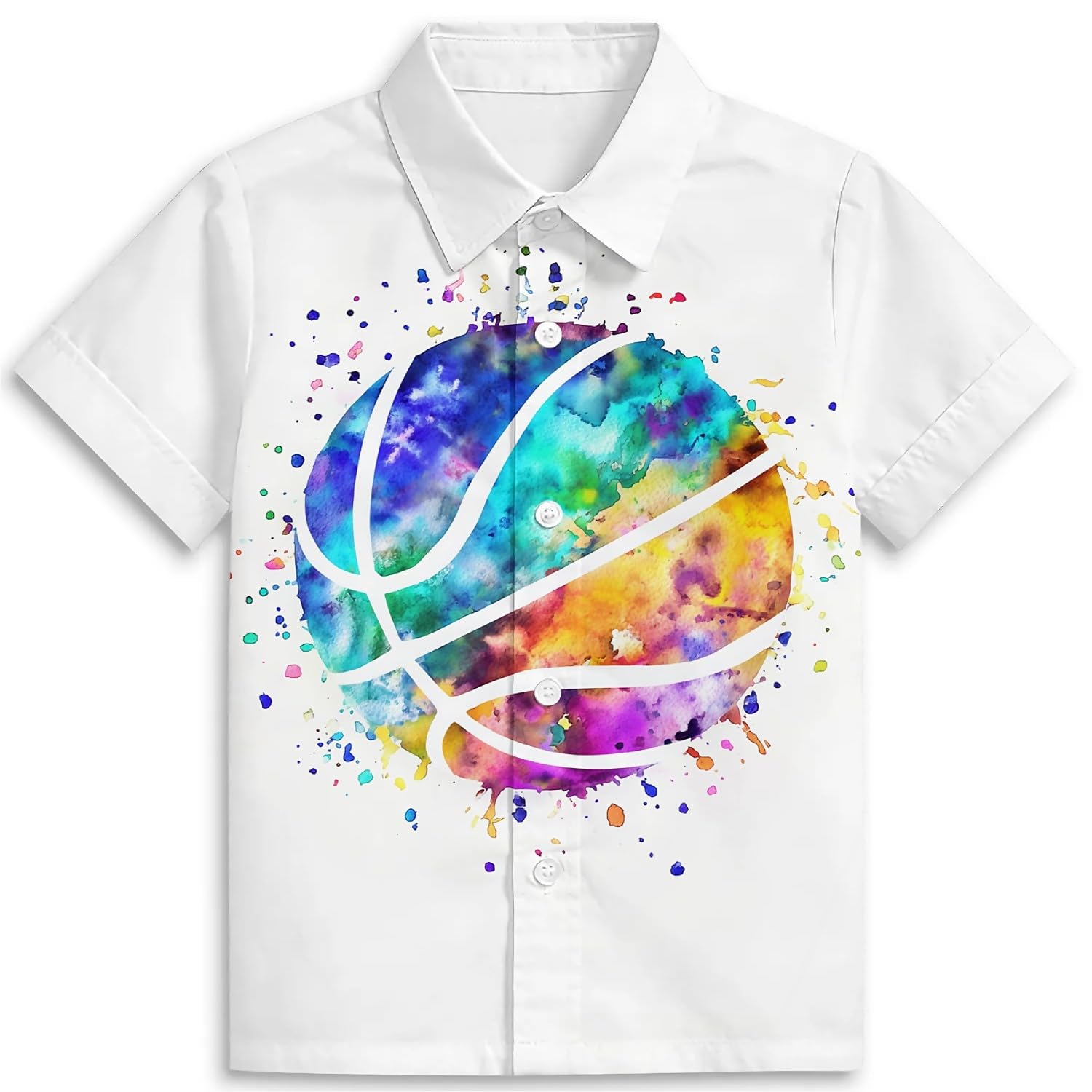 Blue Star Dragon Boys Hawaiian Shirts 3D Graphic Short Sleeve Button Down Dress Shirt Kids Beach Aloha Shirt for 3-14 Years