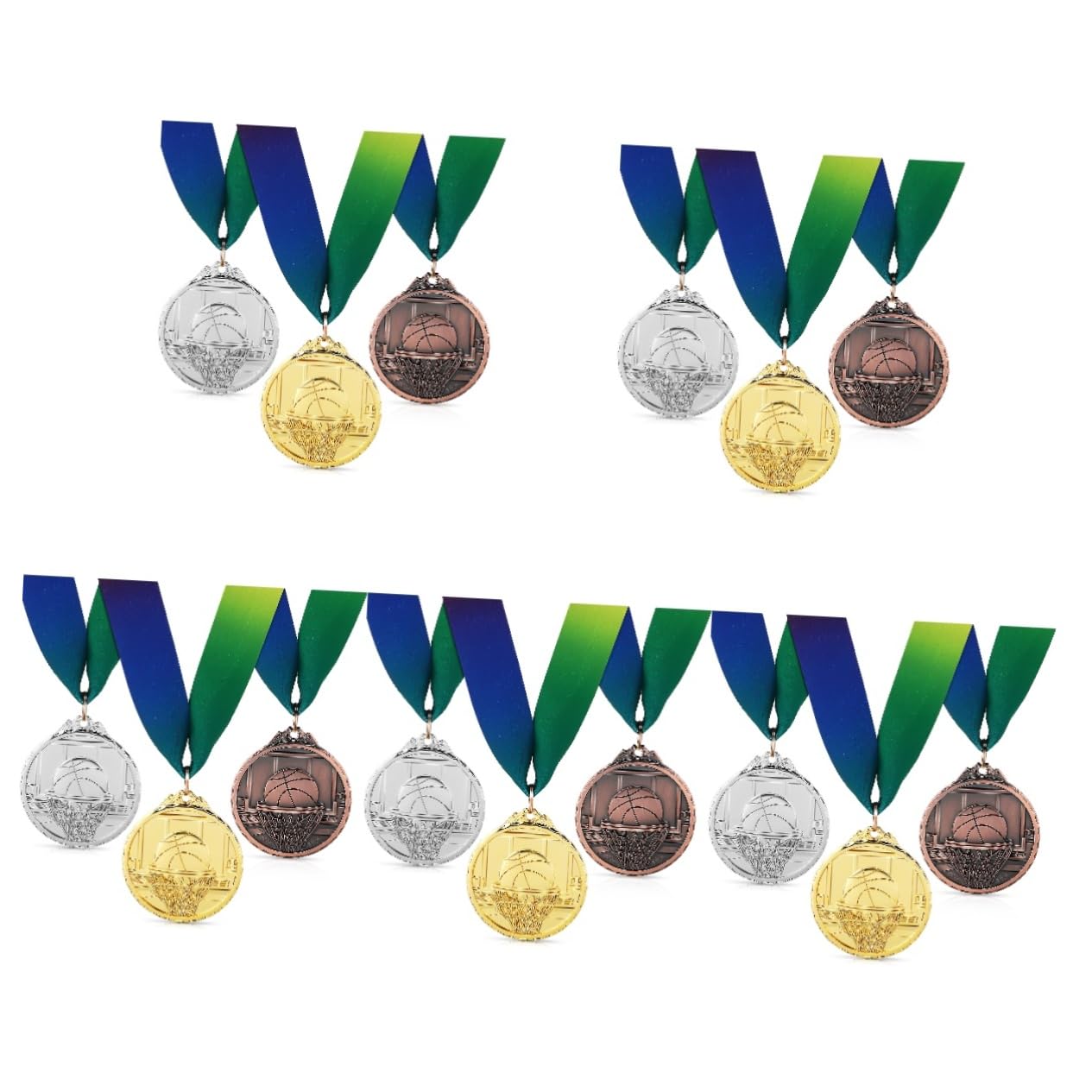 VALICLUD 15stücke Basketball Medaillen Mit Reliefdesign Auszeichnungen Für Sportveranstaltungen Preise Für Turniere Und Spiele Langlebige Metallmedaillen