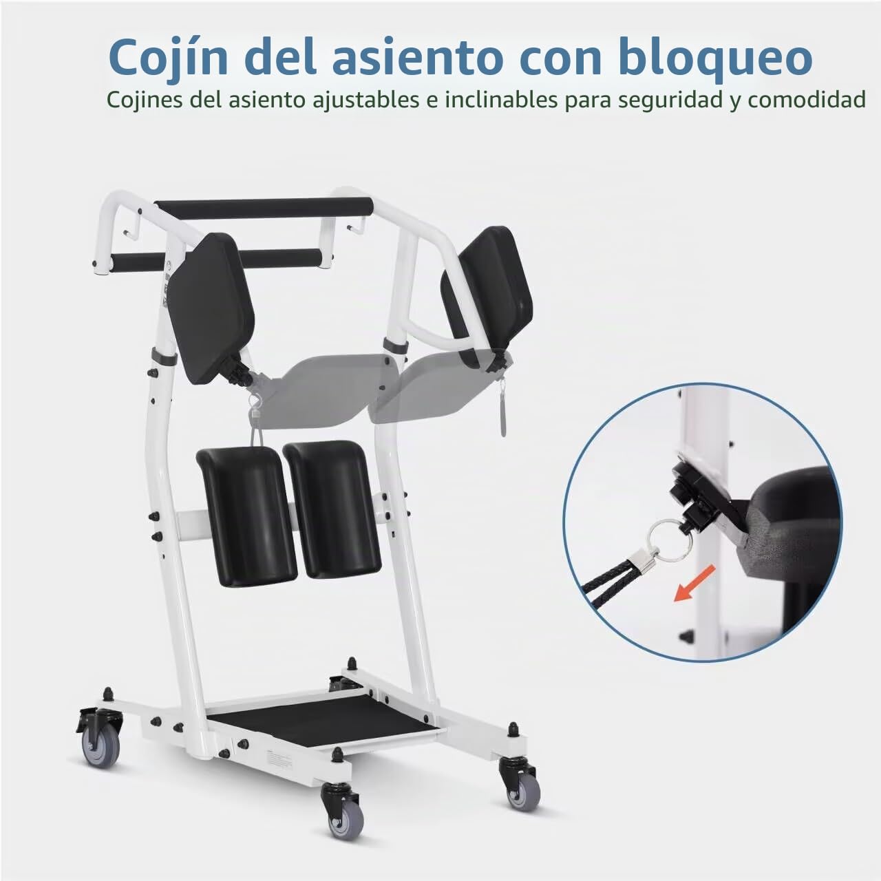 M MCombo Elevador de pacientes con correa de transferencia, ayuda para levantarse de la cama para personas mayores, cuidado y ayuda, 180 kg, silla de ruedas, STA447BK