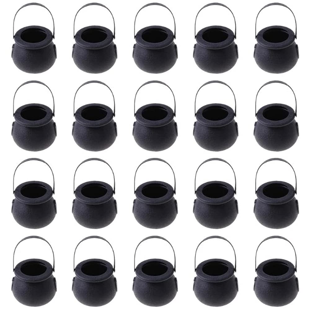 CTRLZS 20 Pcs Mini Candy Kettles Witch Skeleton Cauldron Holder Pot with Handle for Halloween Easter 'S Day Party