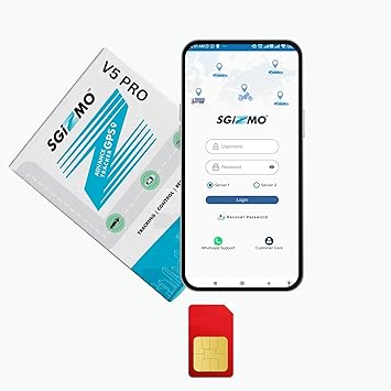 SGIZMO GPS V5 PRO Tracker for Vehicles with Engine Lock&Unlock/antitheft/Real time alerts-Easy Install Fleet & Waterproof Tape+M2M Simcard with Years Warranty.