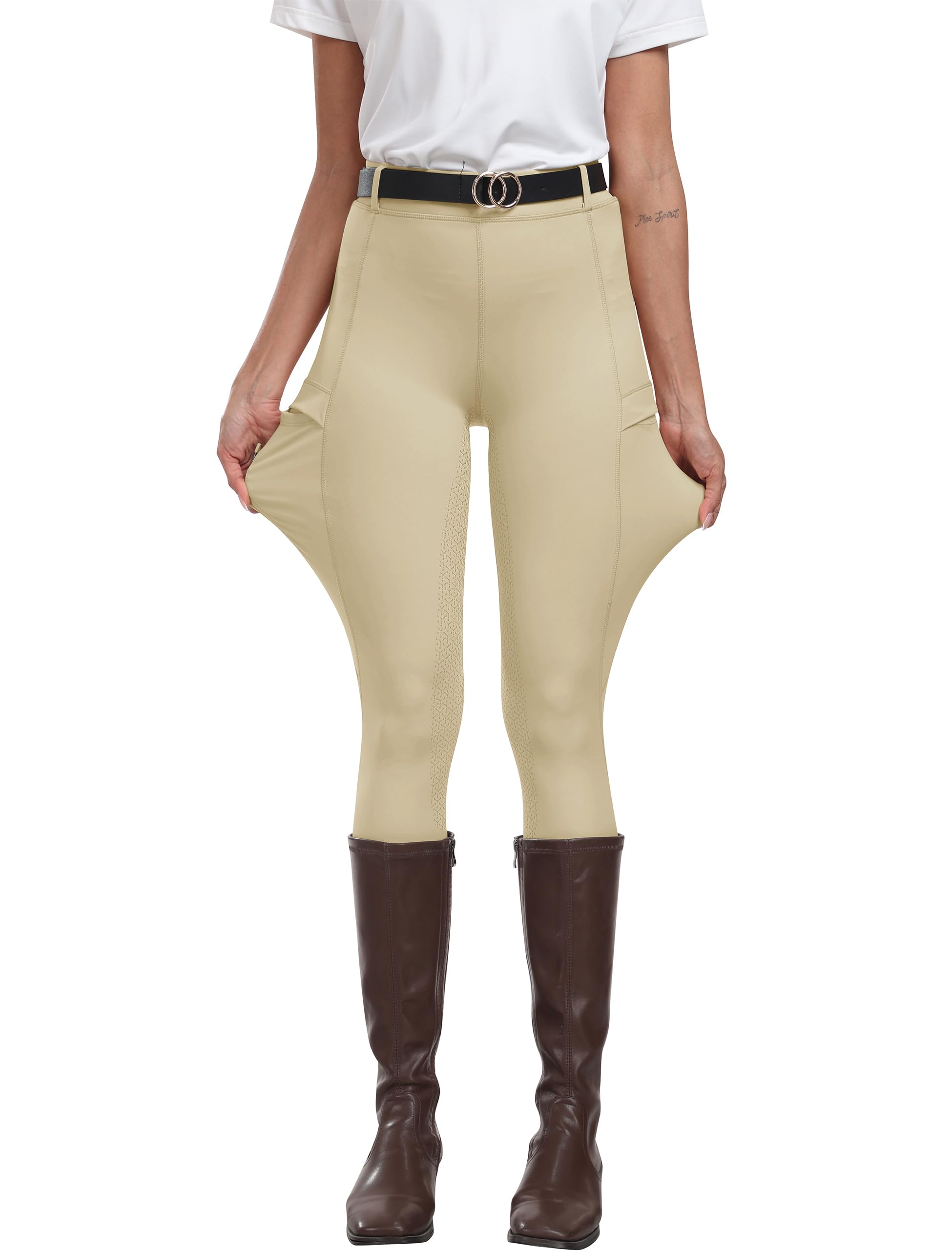 MoFiz Pantalones Hipica Mujer Pantalones Ecuestres Silicon Full Seat Mallas Equitacion Pantalones para Verano — view 4