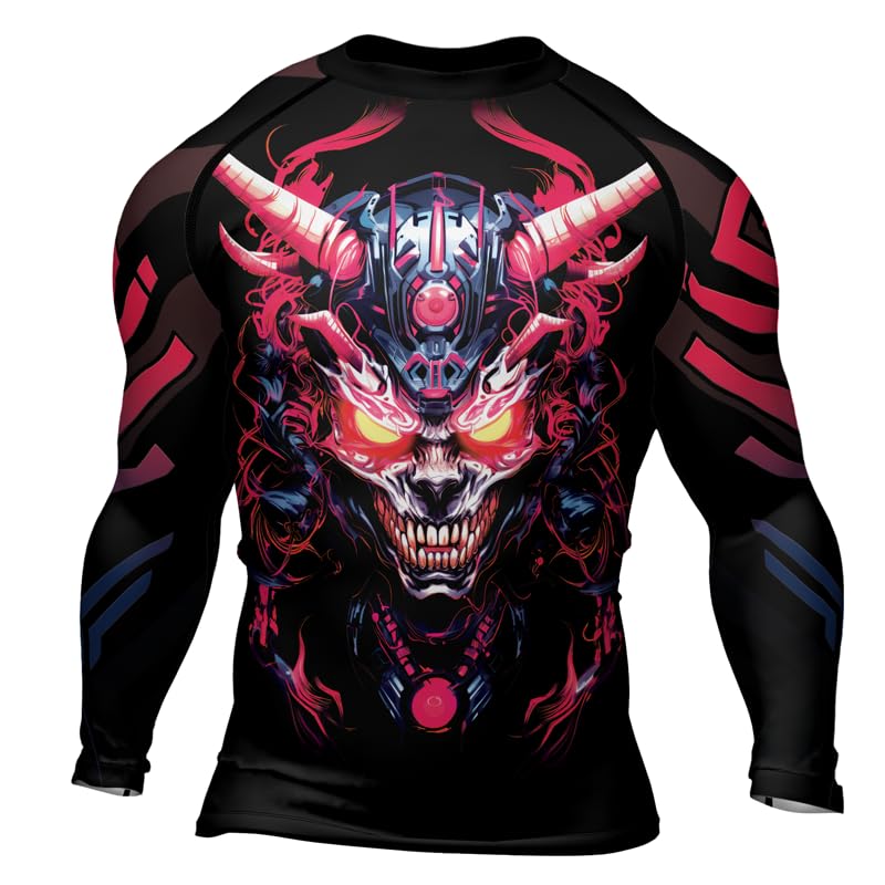 Samurai Jiu Jitsu Rash Guard Long Sleeve Men's Tights Stretch Shirt for MMA BJJ Training No Gi2