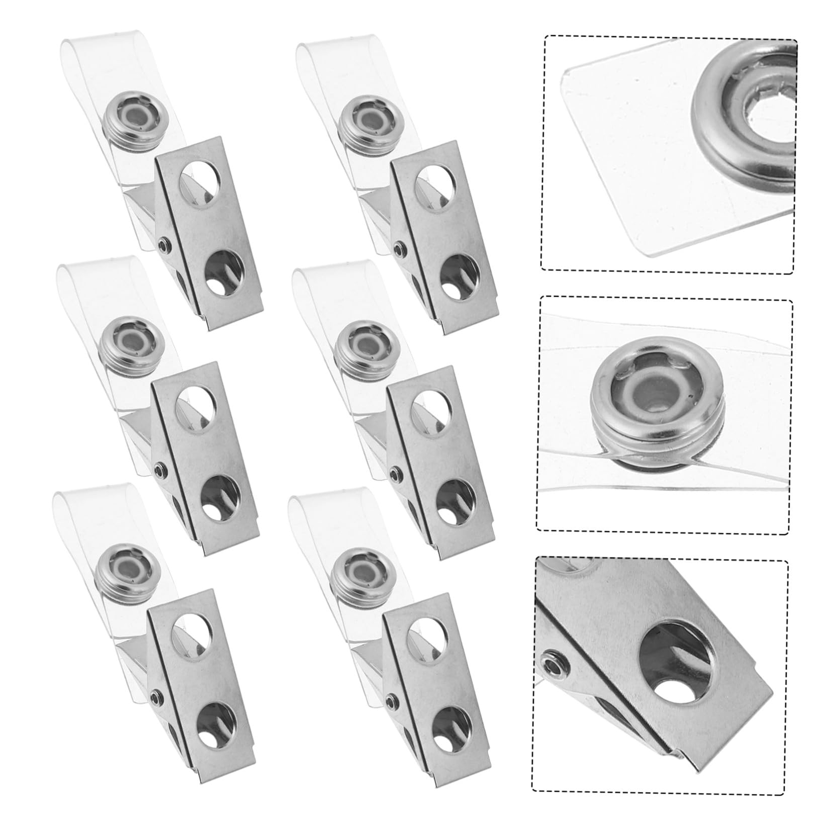 NUOBESTY Porta Badge in Plastica e Metallo con Clip, 120 Pz Porta Tesserino per Ufficio e Scolastico, Design Moderno e Resistente
