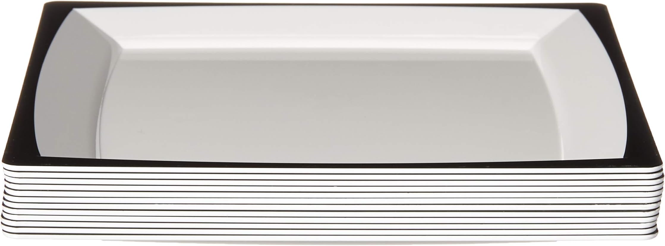 Square White Plastic Dinner Plates by Yoshi 103/4inch 10 per Pack Dinner Plates