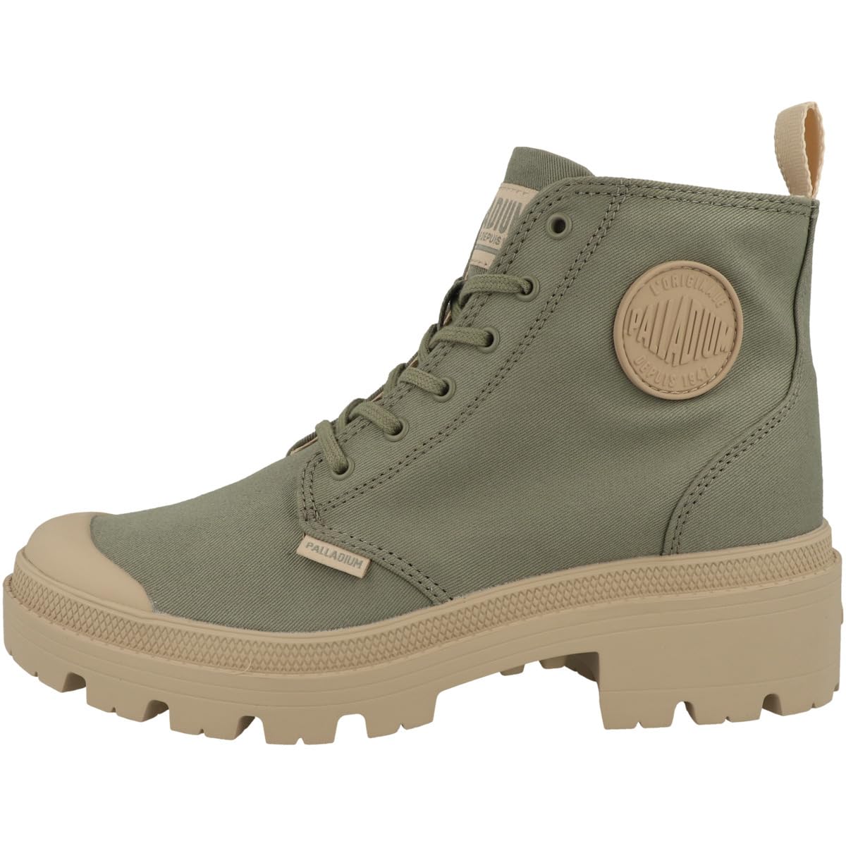 Palladium Women's Pallabase Twill Ankle Boot, Green, 8 UK