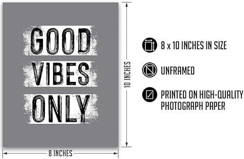 Miniatura 3 de Good Vibes Only - Decoración de oficina - Decoración de pared para dormitorio - Arte de pared inspirador - Decoración de habitación para niños