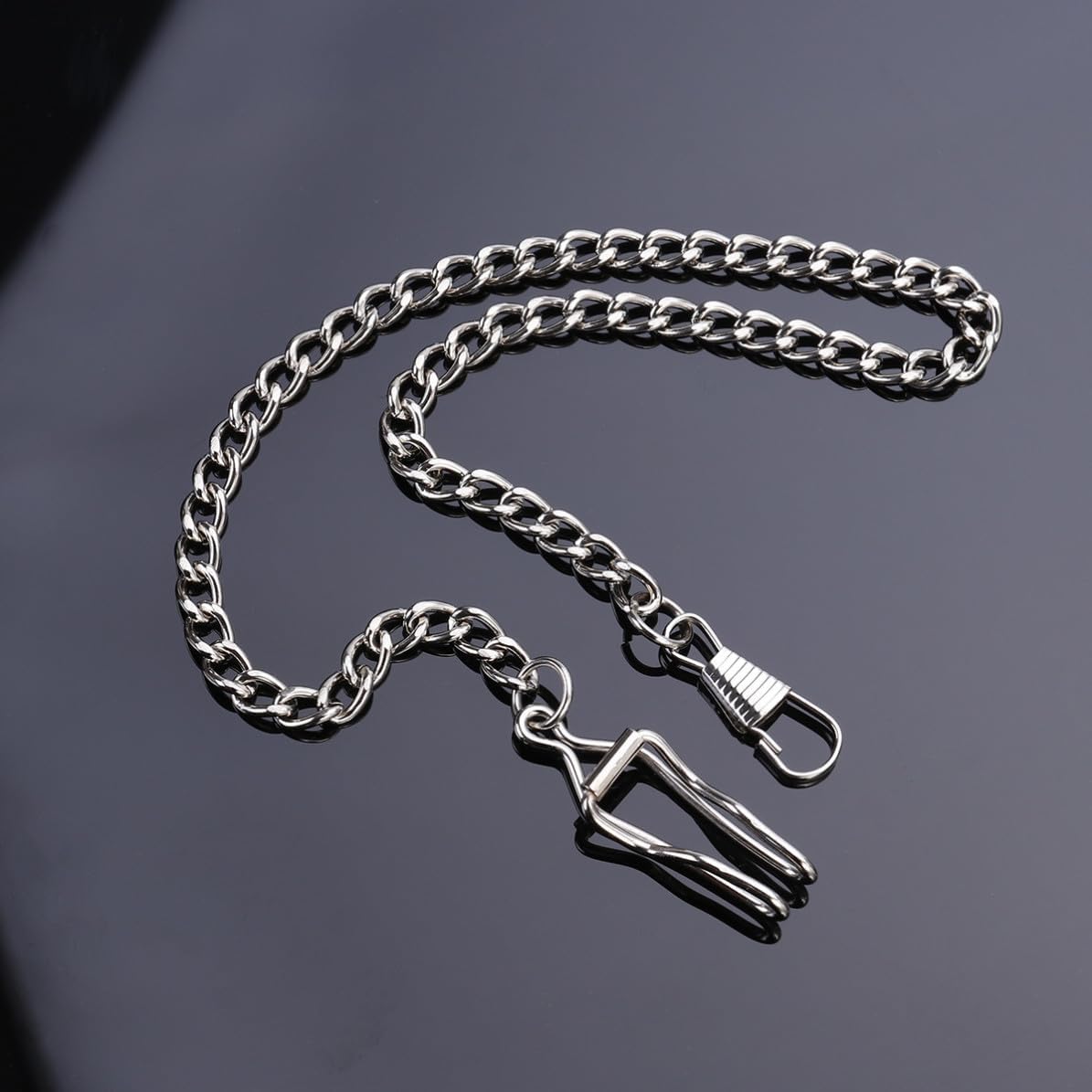 Silver Pocket Watch Chain with Lobster Claw Attachment for Pocket Watch