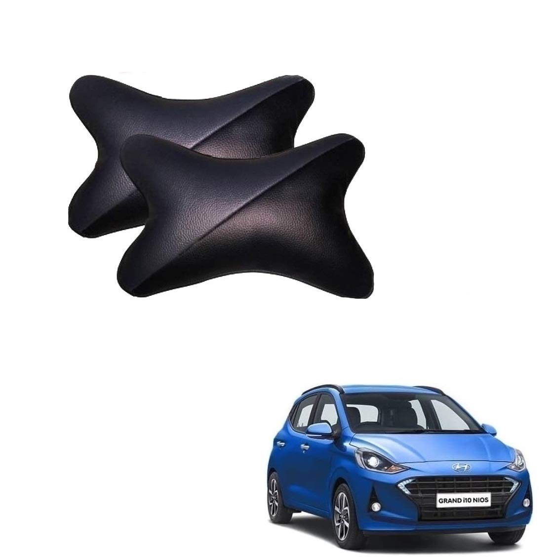 Kozdiko Car Grey Black Neck Rest Cushion Pillow Set of 2 Pcs for Hyundai Grand i10 Nios-image-43