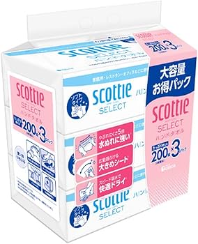 Amazon.co.jp: 日本製紙クレシア スコッティセレクトハンドタオル 200