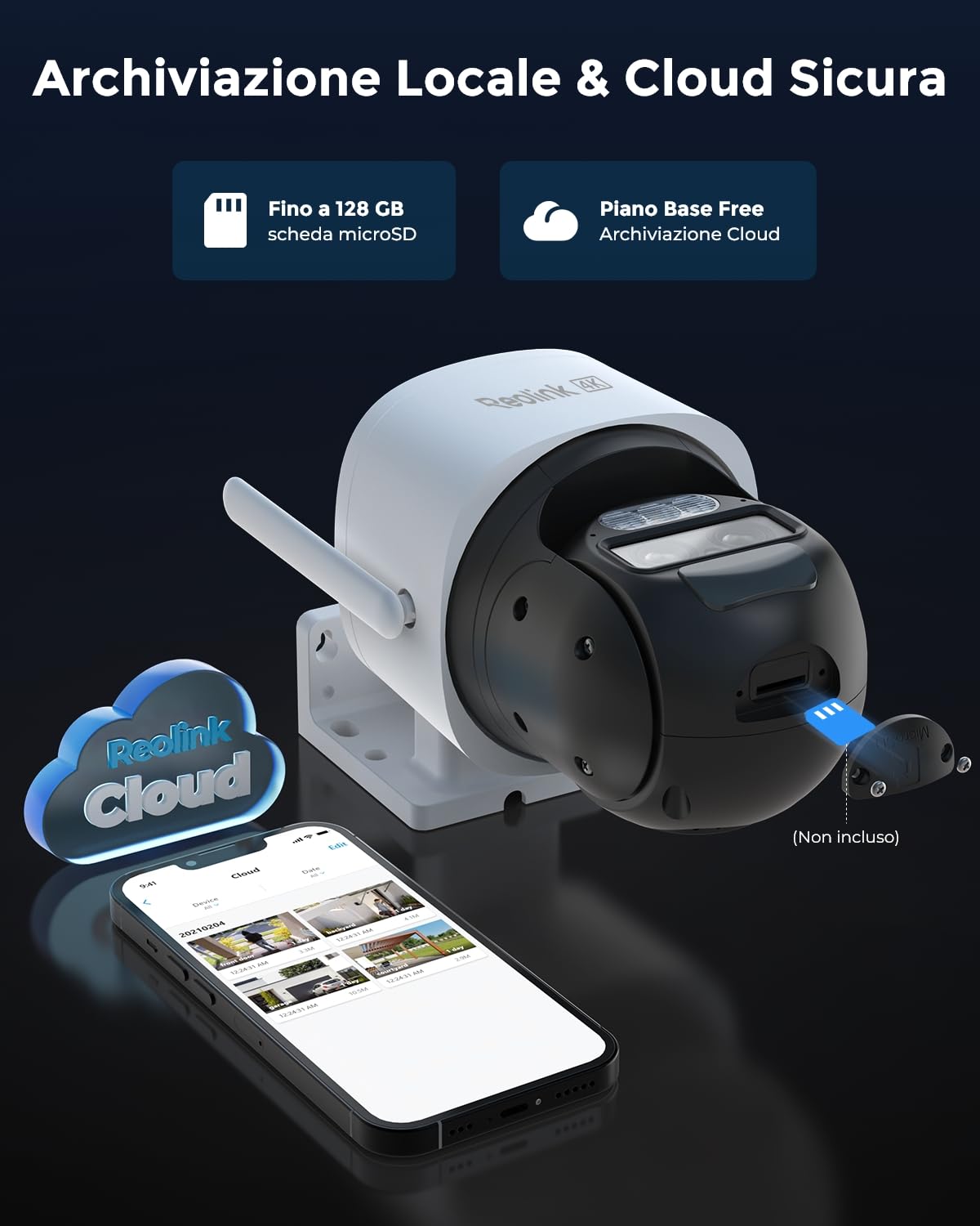 Reolink 4K Telecamera da Esterno con SIM 4G LTE, Batteria e Pannello Solare | 355° Pan/90° Tilt, Doppio Obiettivo, Zoom Ibrido 6X, Visione Notturna a Colori, Alexa & Cloud, TrackMix LTE
