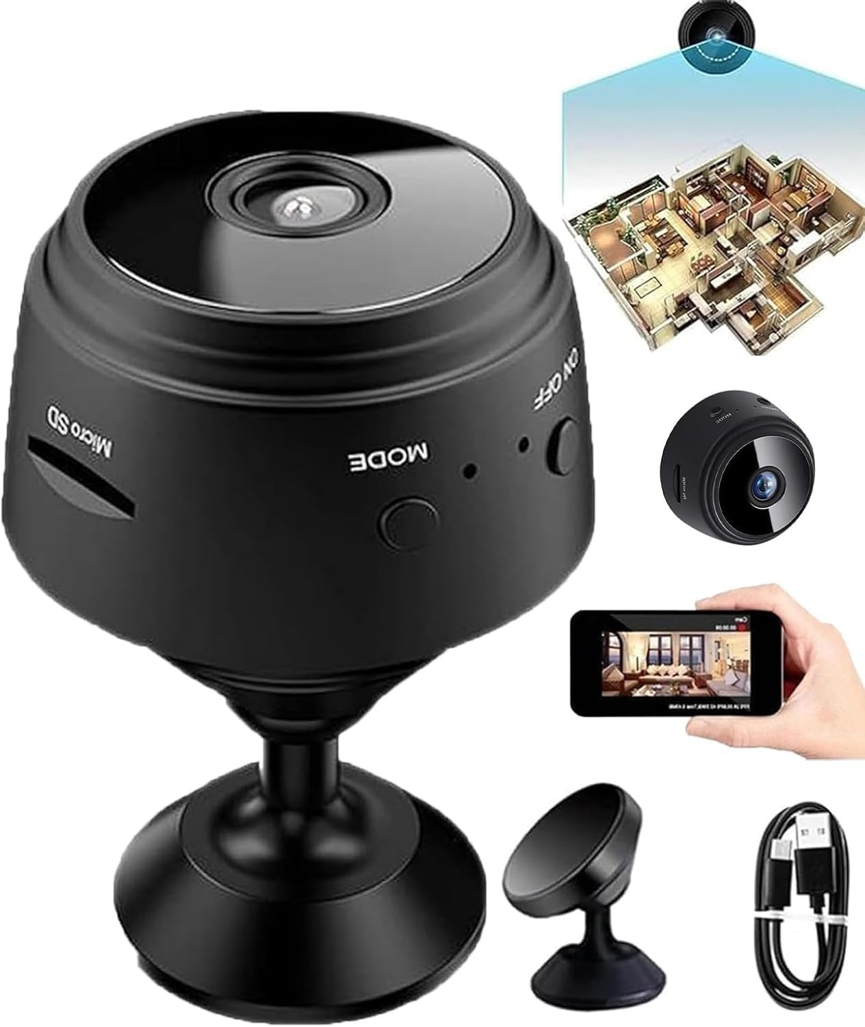 Kresal 1080P HD Wireless Indoor Security Camera with Night Vision, Motion Detection, App Control, Hidden Nanny Cam for Home, Baby Monitor, Pet Camera, Office Surveillance, Mini WiFi Camera-image-15
