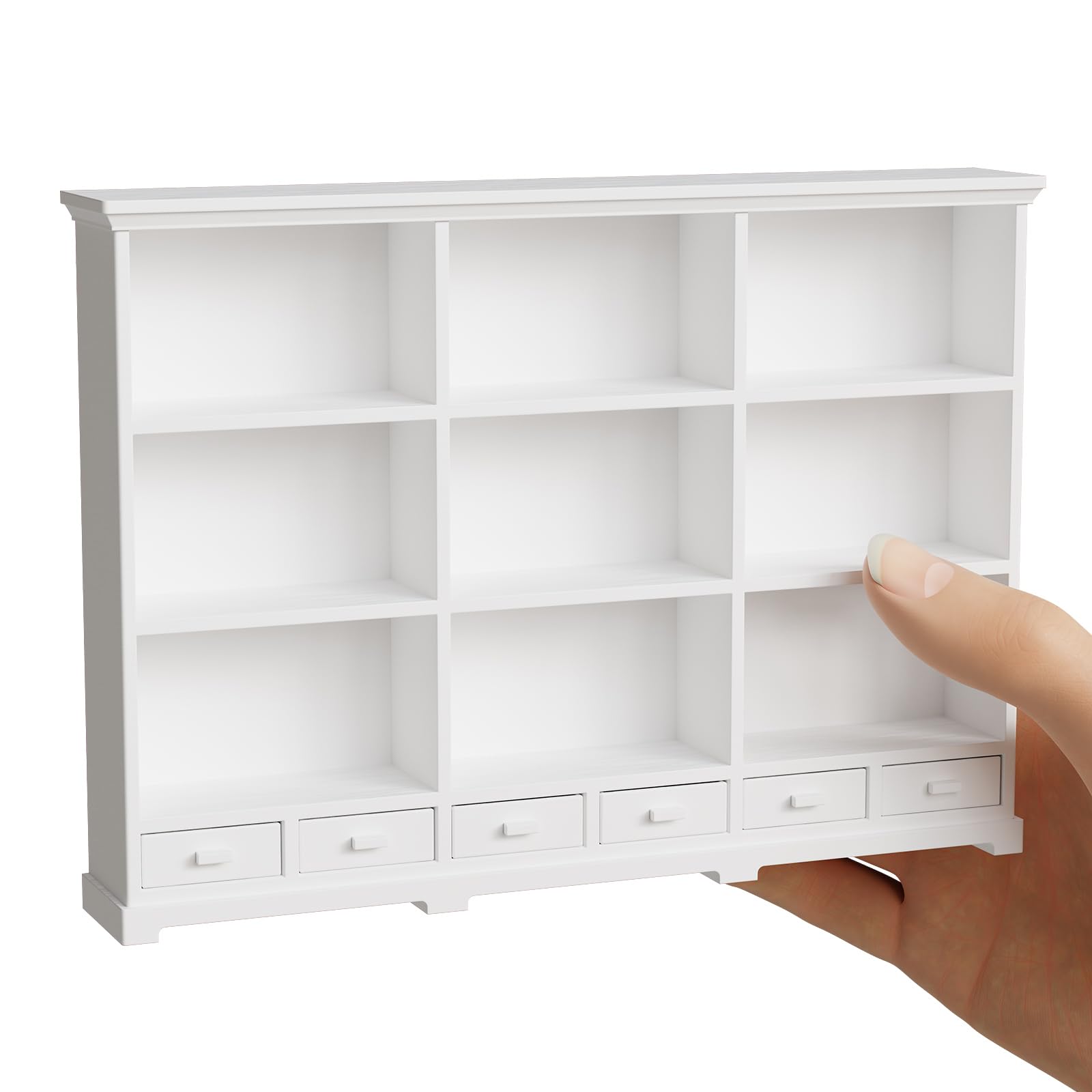 1:12 Scale Dollhouse Bookshelf, Multi-Functional Dollhouse Book Shelf for Displaying Mini Books and Accessories, Great Addition to Your Dollhouse Furniture Collection