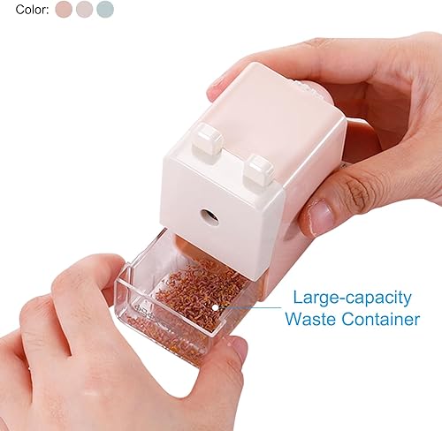 Miniatura 4 de PATIKIL Afiladora de lápices, sacapuntas de manivela manual, sacapuntas manual para aula, hogar, oficina, dibujo, estilo 3, color blanco