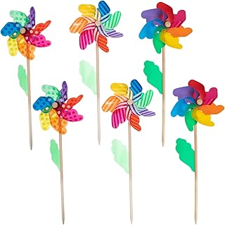 6pcs Rotating Colorful Windmill Outdoor Toys Bulk Toys Gift Pinwheel Wind Chime Pinwheels for and Garden Pinwheel Spinners Windmill Toy Colorful Pinwheel Toy Plastic