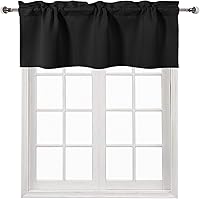 Vista 33 de DWCN Cenefa opaca para cocina, con bolsillo para barra, cortinas para ventana, sala de estar/sótano, 52 x 18 pulgadas de largo, 1 panel, azul oscuro